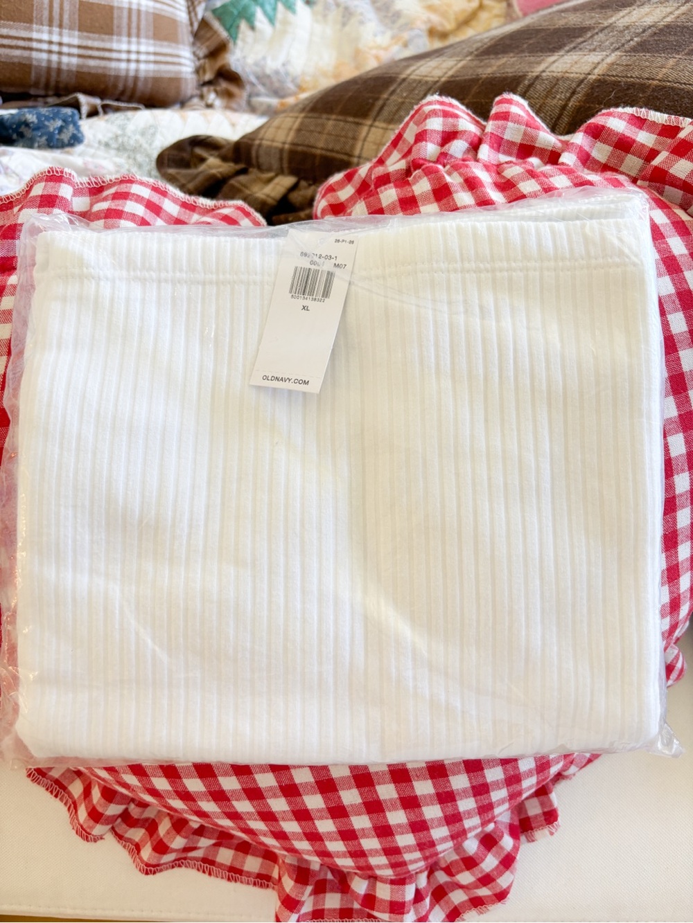 White Ribbed Tube Top XL